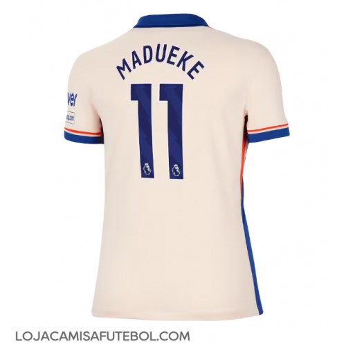 Camisa de Futebol Chelsea Noni Madueke #11 Equipamento Secundário Mulheres 2024-25 Manga Curta